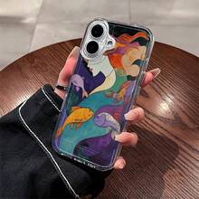 Mermaid And Fish Pattern Mobile Phone Case Decorated With Colorful Underwater Design Suitable For IPhone 16, 15, 14, 13, 12, 11 Pro Plus Promax Models TPU Material Shockproof Protection It Is A Great Gift For Family Friends Children Birthdays Spring Festival Holidays Boyfriends Girlfriends And Valentine's Day - Trong sáng - Xem 4