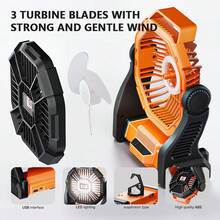 Portable Camping Fan With LED Lantern - 10400mAh Rechargeable Battery, Compact Tent Fan For Travel, Desk & Home, Cute Personal Fan For Camping Essentials (Women's Outdoor Gear)