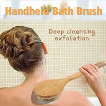 1 件长木柄防滑淋浴刷，软毛，适用于背部按摩、沐浴和家庭浴室清洁，男女适用 - 彩色 - 查看 1