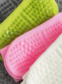 1 Pair Women's Non-Slip Pilates Mid-Calf Socks