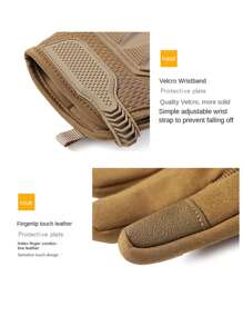 1 Pair Outdoor Sports Full Finger Gloves, Suitable For All Seasons, Hiking, Climbing, Motorcycle Riding, Anti-Slip & Durable, Touchscreen Compatible Men's Gloves