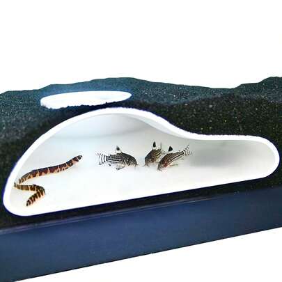 1 pieza Túnel subterráneo de acuario de curva natural | Observación de peces y camarones debajo del túnel de grava | Decoración para pecera Escondite perfecto para peces gato Corydora, Kuhli Loach, Pez payaso, Pleco