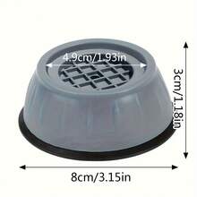 4pcs Anti-Vibration Washer Mat With Suction Cup - Anti-Slip, Shock-Absorbing And Soundproofing Pads For Refrigerator And Appliances - Grey - View 4