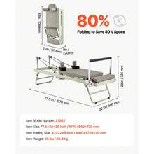 Foldable Pilates Reformer, Pilates Workout Machine For Home Gym Studio Use, Pilates Bed With Dual Resistance- Spring & Cord, Reformer Set For Advanced Users And Beginners, Up To 400 LBS - Grey - View 7