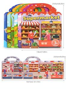 1pc Reusable DIY Sticker Book For Kids, Multi-Scene & Multi-Theme Bubble Stickers, Creative Jelly Stickers, Portable Quiet Busy Stick Sticker Book, Children Sticker Toy Gift - Multicolor - View 13