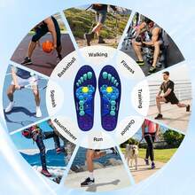 Magnetic Insoles For Slimming, Magnetic Shoe Inserts Breathable Acupuncture Point Massage Insoles For Men Women Arch Support Inserts Foot Massage Acupressure Shoe Insole For Relieve Fatigue Foot Pain - Blue - View 9
