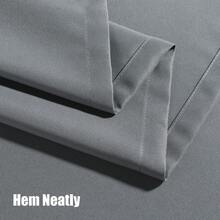 2pcs High Density Breathable Flat Weave Blackout Curtains, UV Protection Fabric, Easy Top Hanging Installation