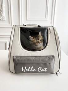 PETSIN Fashionable Breathable Cat Backpack, Oxford Cloth Multi-Function Foldable Large Capacity Outdoor Pet Carrier