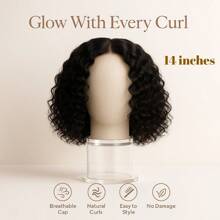 Water Wave Curly Short Bob Wig Prop For Women - Heat-Resistant Fiber, Casual & Everyday Style For All Occasions, 14 Inch