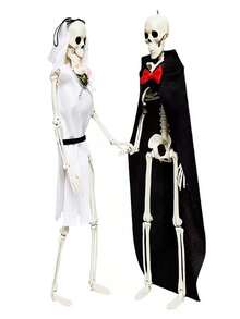 1 Stück Halloween Skelett Simulation menschliches Plastik Skelett Dekoration Spukhaus Feiertagsszenerie Requisiten