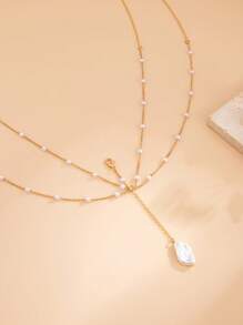 1pc Sexy Geometric Chain Crystal Tassel Pendant Bikini Chain, Luxurious Holiday Party Necklace, Versatile Chest Chain/Body Chain For Women And Couples