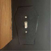 1pc Coffin Light Switch Cover, Single Toggle Switch Plate Home Decor, Spooky Halloween Switch Cover - 黑色 - 查看 2