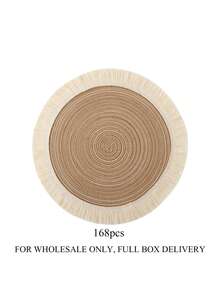 1pc/4pcs/6pcs 15 Inch Round Woven Fringe Placemats, Washable Non-Slip Heat-Resistant Table Mats, Suitable For Home, Dining Table Decor, Spring, Outdoor, Holidays, Parties, Gifts