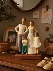 Bộ tượng gia đình bằng nhựa - Tượng cha mẹ và con cái, trang trí nhà cửa, tư thế đọc sách và đứng, quà tặng ngày lễ, thích hợp cho phòng trẻ em, phòng khách hoặc tiền sảnh. - Nhiều màu - Xem 2