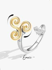 1 Stück modischer drehbarer Stern, Mond, Sonnenblume, Totem, Windmühlen Design Ring, unisex personalisierter doppellagiger Drehring