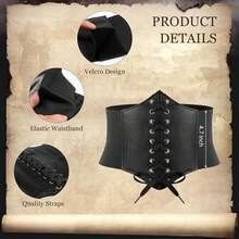 Womens Corset Belt Pouch Waist Bag Fanny Pack Phone Holder Coin Purse Skirt Hikes Loop Hook Medieval Renaissance Costume Sets - A - View 7