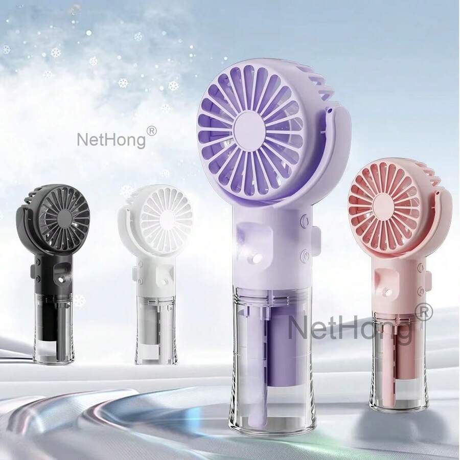 NetHong Portable Fan Mini Handheld Humidifier Fan USB Rechargeable For Outdoor Travel Hand Held Small Pocket Fan With Water Spray Mist - Multicolor - View 1