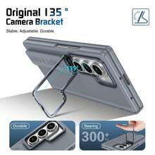 VIETAO 时尚相机手柄手机壳，兼容三星 Galaxy Z Fold 4/5/6/7，便携式腕带手机套，防水防震防摔防刮花 - 灰色 - 查看 3