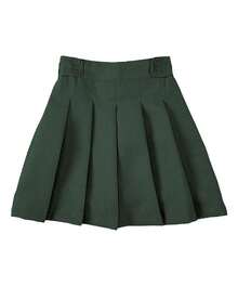 Girl's Pleated Uniform Skirt Scooter Size 5-16 Navy Khaki Black Hunter Green - 獵人綠 2 件裝 - 查看 3
