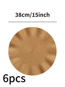 1/4/6/12pcs Bohemian Style Woven Round Placemats, 15 Inch, Solid Color, Kitchen Dining Table Decor Coasters, Non-Slip Pads For Holiday Party, Birthday, Wedding, Dinner, Home Decor, Dorm (Multiple Color Options)