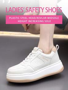 Nuovi stivali di sicurezza sportivi alla moda, scarpe di sicurezza ultra-leggere con rialzo, scarpe morbide e resistenti all'usura, confortevoli per le donne; isolate, traspiranti, resistenti agli urti e alla perforazione, scarpe da lavoro per donne.