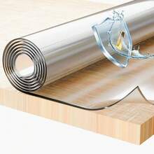 1 Stück hochwertige 0,25 mm dicke, transparente, hitzebeständige und kratzfeste PVC-Tischdecke, geeignet für Küchenarbeitsplatten, Zuhause und Hotel - strapazierfähiges PVC-Material, leicht zu reinigende Oberfläche, Multifunktions-Tischdecke | Hitzebeständiger Stoff, PVC-Tischschutz