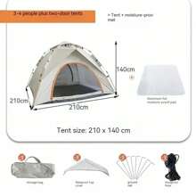 1 pieza Carpa de camping portátil, fácil de montar, plegable, almacenable, impermeable, protección solar, a prueba de mosquitos con malla