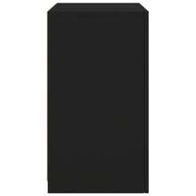 Larryhot Gabinete auxiliar con luces  de madera de ingeniería negra, hermoso y práctico, ideal para almacenamiento y decoración del hogar. - Negro - Ver 8