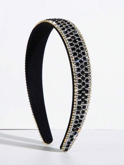 1 pieza Diadema decorada con rhinestones brillantes, adecuada para uso diario, accesorios para el cabello, aro para el cabello para mujeres, accesorios para la cabeza