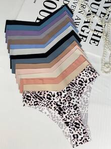 15/8/7 PCS Women's Low-Waist Seamless-Cut Briefs,Halloween Costumes,Christmas, Bragas Mujer,Featuring Comfortable, Soft And Breathable Wear, Good Quality, Highlighting Elegant And Sexy Temperament, Suitable For Yoga, Sports, Fitness, Daily Life, Home, Going Out And Work, Made Of Premium Fabric With Quick-Drying And Lightweight Properties. - 彩色 - 查看 9