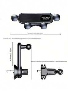 通风口车载手机支架 - 安全重力锁支架，配有防滑硅胶垫，可轻松夹上，确保安全驾驶 - 黑色 - 查看 5