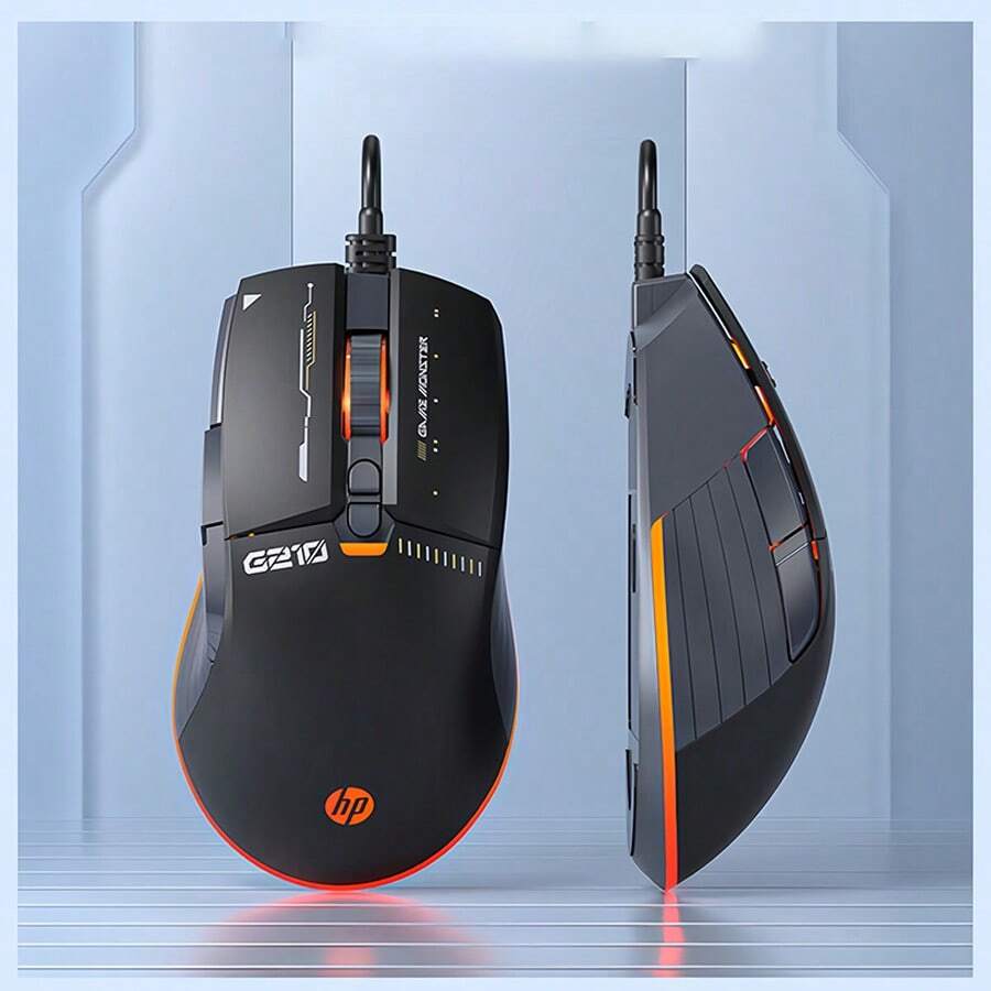 HP 滑鼠G210 一鍵巨集程式設計丨高精準度感應器 人體工學握感 持久耐用 遊戲必備專業電競滑鼠 黑色有聲 - 黑色有聲款 - 查看 1