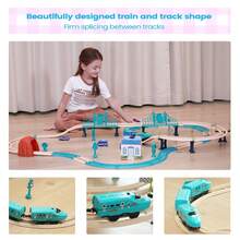 E﻿Lectric Train Set, Mini Trains, Toddler Toys Train Games, Toy Train, Bullet Train, Train Tracks, Flex Track, Magnetic Train Gifts, Model Train Set, Train Toys For Toddlers 3+ - Multicolor - View 6