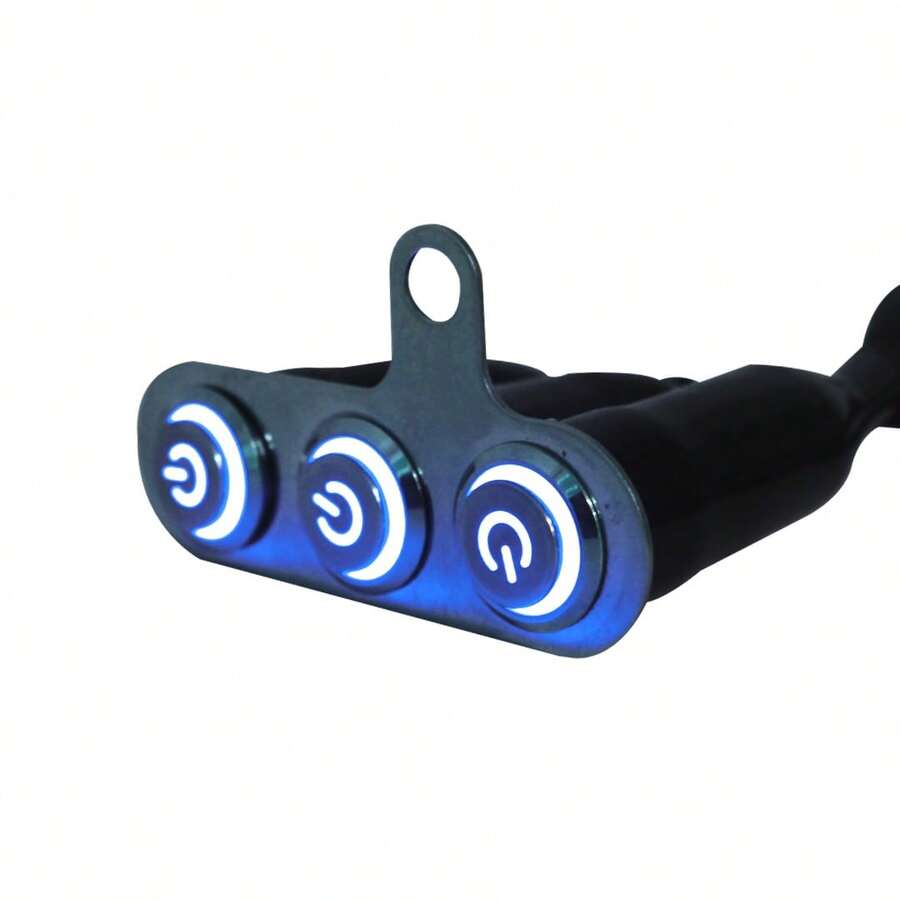 KINGMOTO Switch 3 en 1 para motocicleta de aluminio - Azul - Ver 1