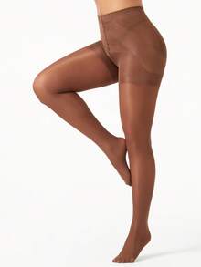 40D 女士塑身提拉连裤袜，舒适 - 咖啡棕 - 查看 3