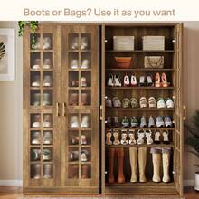 Tribesigns 68.9-Inch Tall Shoe Cabinet With Doors, 8-Tier Shoe Storage Cabinet With Adjustable Shelves, Modern Shoe Organizer Shoe Rack Cabinet For Entryway, Hallway, Closet, Living Room, Rustic Brown - 質樸棕色 - 查看 4