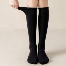 1/2/3/4双装女士过膝袜，保暖内衬，中筒袜，冬季保暖睡袜，舒适