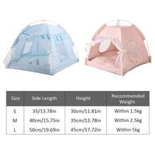 Tienda para mascotas, cama de perro y gato semi-cerrada con cojín reversible, ventilada y con prevención de mosquitos, casa de villa para gatos y nido para cachorros