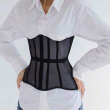 1 件女式网状塑身紧身胸衣上衣，修身休闲腰部束身衣，适合万圣节