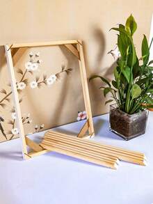 1 Conjunto de Moldura de Madeira DIY, Tamanhos Disponíveis: 40x60cm, 30x40cm, 25x35cm, 35x55cm, 35x45cm, 40x50cm, Adequada para Tela de Pintura a Óleo, Moldura de Madeira de Pinus, Arte de Parede, Pintura com Diamantes, Estrutura de Encaixe de Espiga e Rabo de Pau. Somente a moldura, tela e vidro não inclusos. (Consulte o tutorial de instalação na imagem. Compre uma moldura 5cm menor que o tamanho da tela.) - Multicolorido - Ver 4