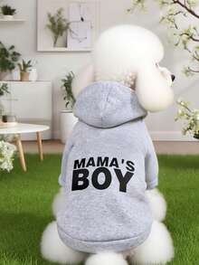 1pc Grey Pet Sweatshirt, Warm Thermal Lined Pet Clothes For Autumn/Winter, Suitable For Poodle, Bichon Frise, Small Dogs, British Shorthair Cats, Anti-Shedding