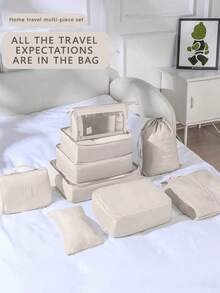 9 Peças Conjunto de Organizadores de Viagem, Bolsas de Armazenamento com Zíper de Grande Capacidade para Roupas, Sapatos, Cosméticos, Cubos de Embalagem de Bagagem Portáteis, Bolsa de Viagem Dobrável, Bolsa de Academia, Bolsa de Roupas Sujas