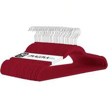 MAGMALIFE 50 Ganchos para Ropa de Terciopelo, Gancho Plateado Giratorio de 360 Grados, Adecuado para Todo Tipo de Ropa, Antideslizante (Gris) - Burdeos - Ver 7