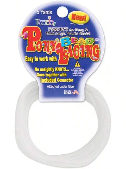 Pepperell Pony Bead Lacing 2mmX5yd, Frosted