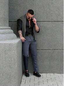 Dennis Beumont Milano Tailored Trousers - Dark Grey - View 4