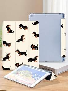 Dog Pattern Tablet Protective Case, Compatible With IPad 9.7/10.2/10.5/10.9/12.9/Pro 11 (10th Gen), Galaxy Tab S6 Lite 10.4 Inch, Kindle Paperwhite (12th Gen, 2024), Kindle (11th Gen, 2022), Soft Shock-Proof, Smart Stand/Auto Wake/Sleep Function - Multicolor - View 4
