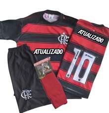 Children's Football Set 3-Piece Flameng0 - Black and Red - View 2