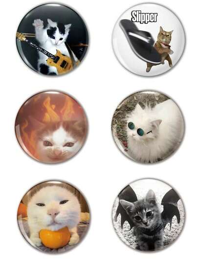 趣味图案徽章胸针、女士徽章、别针胸针、包包吊坠、服装配饰，送给朋友、家人、老师和同学的有趣礼物