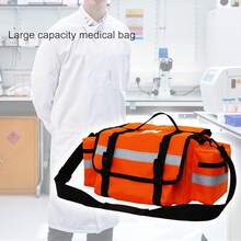 Bolsa de primeros auxilios vacía para traumatismos médicos de emergencia, organizador de bolsa de primeros auxilios EMS EMT, bolsa de hombro 17 x 11 x 7 pulgadas - Naranja - Ver 3