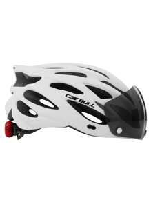 Ultralight Cycling Helmet Outdoor Motorcycle Bicycle Taillight Helmet Removable Lens Visor Mountain Road Bike Helmet